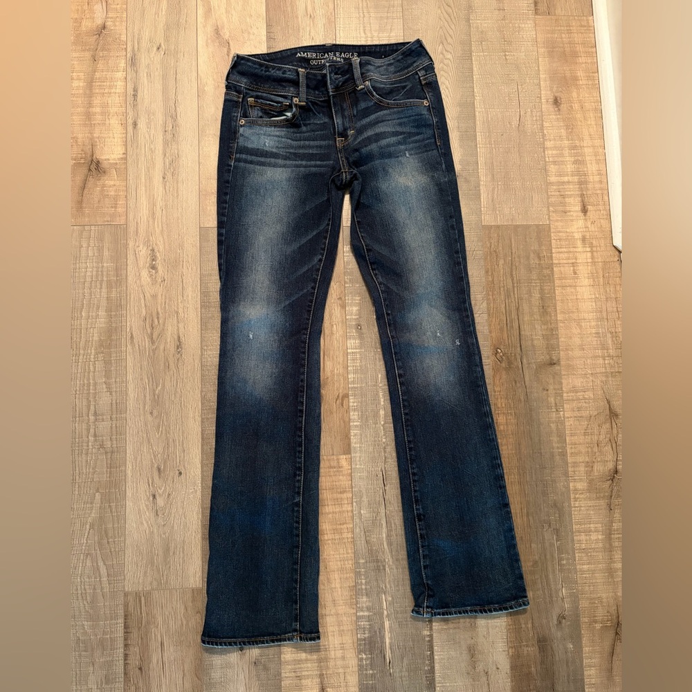 American Eagle Outfitters Dark Blue Kick Boot Cut Jeans